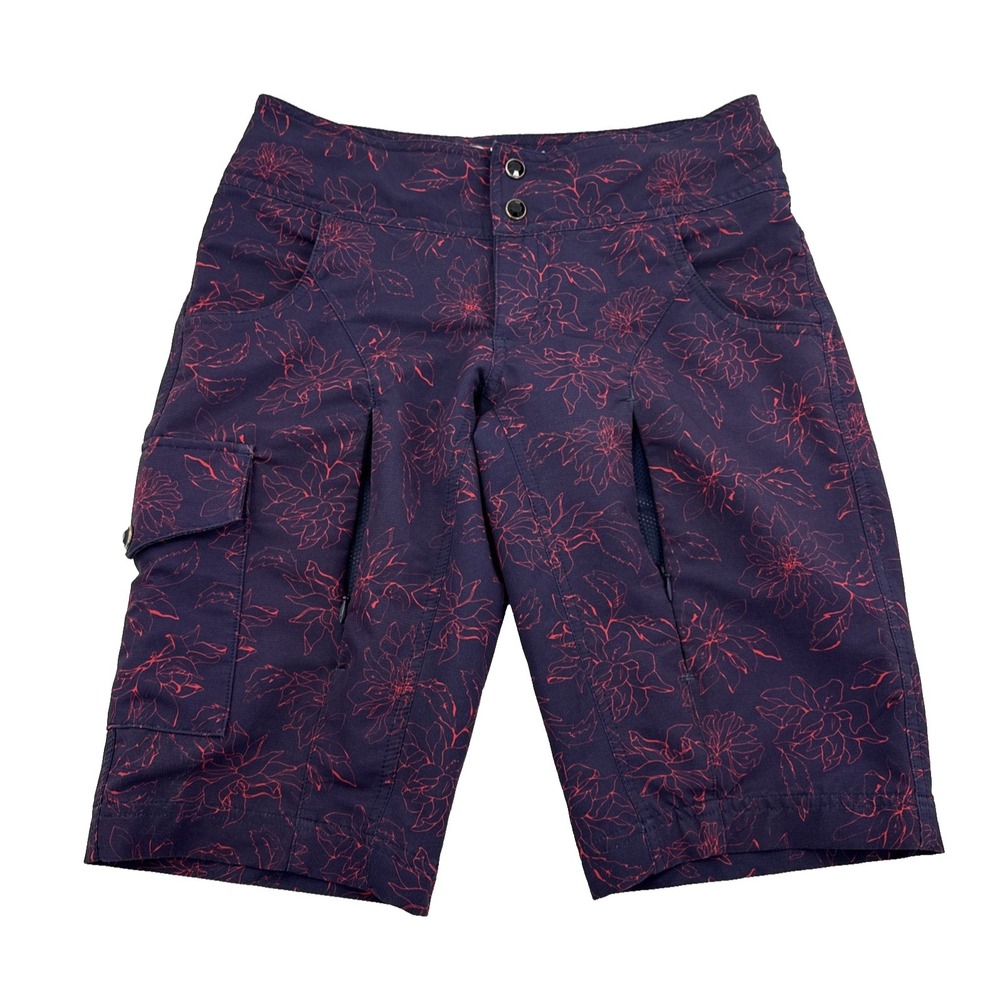 Shredly Mountain Biking Shorts Womens 0 Purple Floral‎